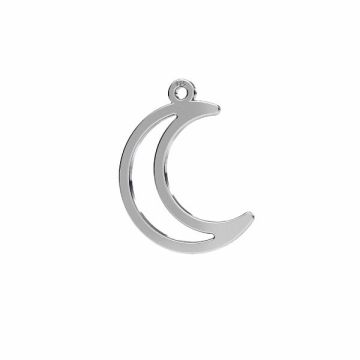 Moon pendant*sterling silver*OX - Black Oxidized