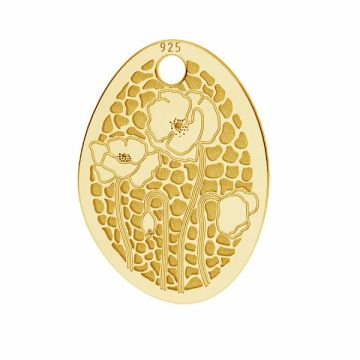 Poppies pendant*sterling silver 925*24K - Gold Plated - 0,4 µm