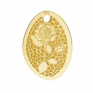 Rose pendant*sterling silver 925*24K - Gold Plated - 0,4 µm