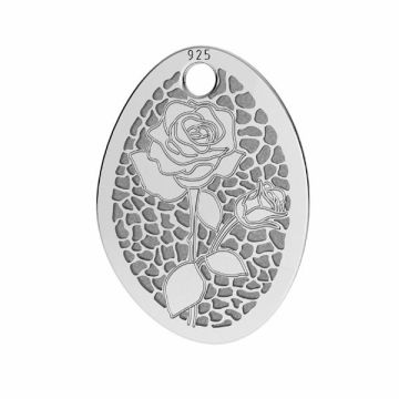 Rose pendant*sterling silver 925*RH - White Rhodium Plated