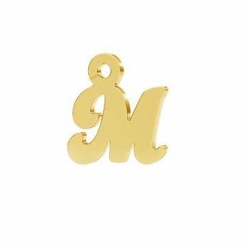 Letter M pendant*sterling silver 925*24K - Gold Plated - 0,4 µm