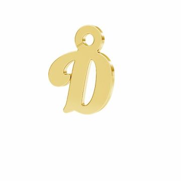 Letter D pendant*sterling silver 925*24K - Gold Plated - 0,4 µm