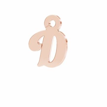 Letter D pendant*sterling silver 925*18K - Rose Gold Plated - 0,4 µm