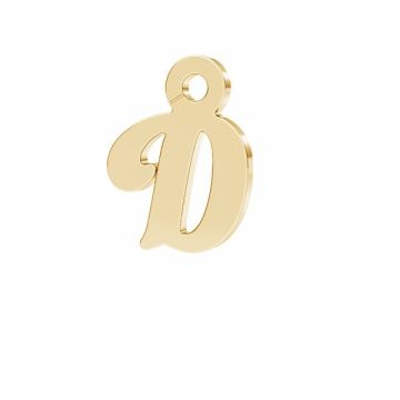 Letter D pendant*sterling silver 925*18K - Light Yellow Gold Plated - 0,4 µm