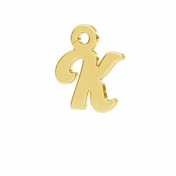 Letter K pendant*sterling silver 925*24K - Gold Plated - 0,4 µm