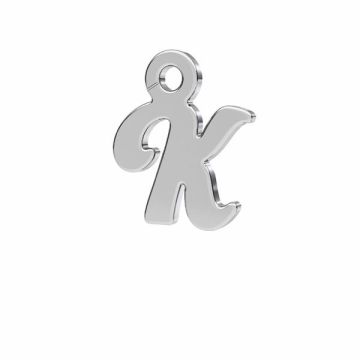 Letter K pendant*sterling silver 925*PT - Platinum Plated