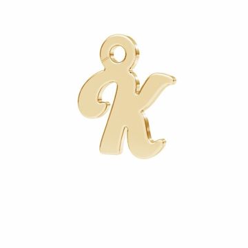 Letter K pendant*sterling silver 925*18K - Light Yellow Gold Plated - 0,4 µm