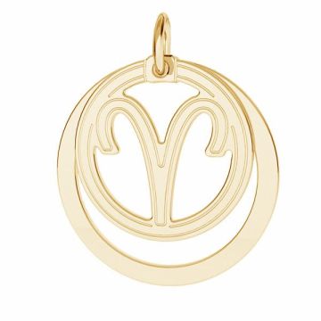 Aries zodiac pendant*sterling silver 925*18K - Light Yellow Gold Plated - 0,4 µm