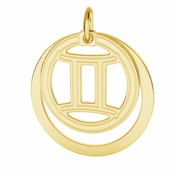 Gemini zodiac pendant*sterling silver 925*24K - Gold Plated - 0,4 µm