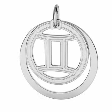 Gemini zodiac pendant*sterling silver 925*PT - Platinum Plated