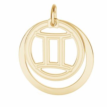 Gemini zodiac pendant*sterling silver 925*18K - Light Yellow Gold Plated - 0,4 µm