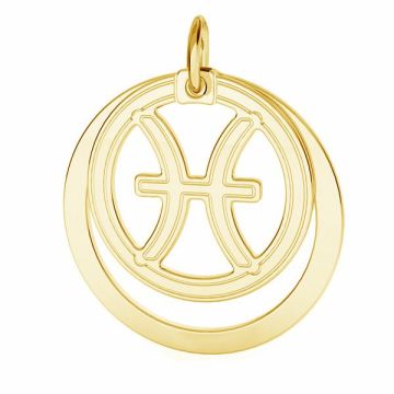 Pisces zodiac pendant*sterling silver 925*24K - Gold Plated - 0,4 µm