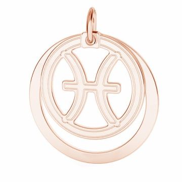 Pisces zodiac pendant*sterling silver 925*18K - Rose Gold Plated - 0,4 µm