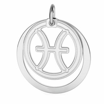 Pisces zodiac pendant*sterling silver 925*PT - Platinum Plated