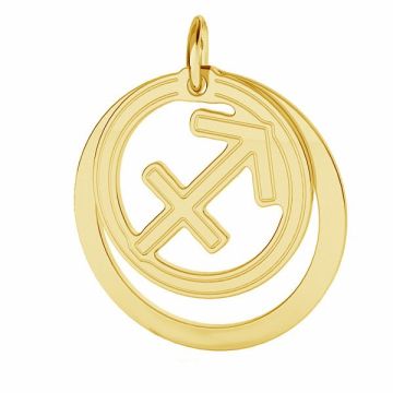 Sagittarius zodiac pendant*sterling silver 925*24K - Gold Plated - 0,4 µm