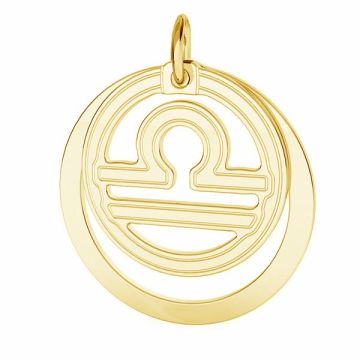 Libra zodiac pendant*sterling silver 925*24K - Gold Plated - 0,4 µm