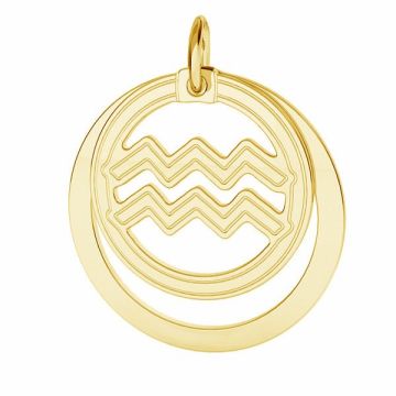 Aquarius zodiac pendant*sterling silver 925*24K - Gold Plated - 0,4 µm