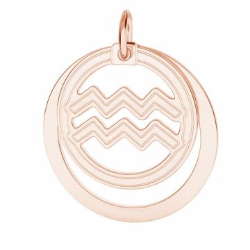 Aquarius zodiac pendant*sterling silver 925*18K - Rose Gold Plated - 0,4 µm