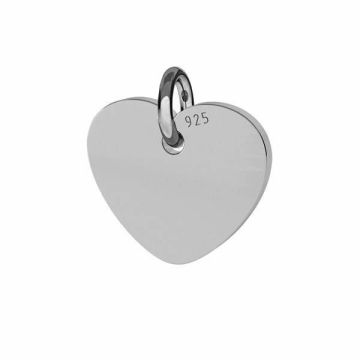 Heart pendant tag 10 mm with jumpring, sterling silver, J-LKM-2010 - 0,80 10x11 mm*RH - White Rhodium Plated