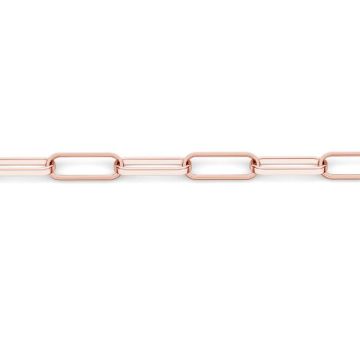 Catena graffetta sfusa, argento sterling 925 - fatto a mano*argento sterling AG 925*18K - Placcato oro rosa - 0,4 µm