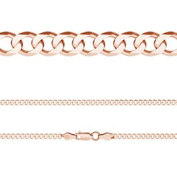 Catena grumetta*argento sterlina 925*18K - placcato oro rosa - 0,4 µm