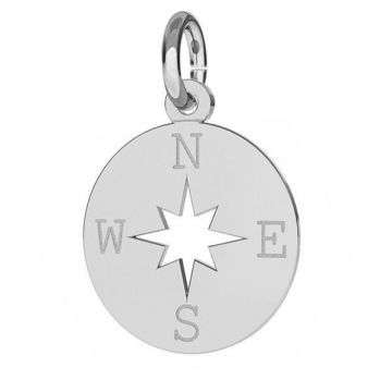 Compass wind rose pendant with open jumpring, sterling silver, J-LKM-2015 - 0,40 13x15,5 mm