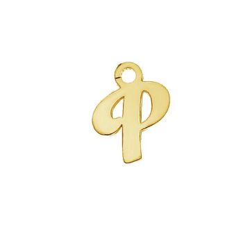 Letter P pendant*sterling silver 925*24K - Gold Plated - 0,4 µm