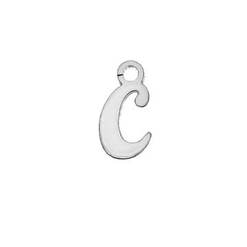 Letter C pendant*sterling silver 925*PT - Platinum Plated