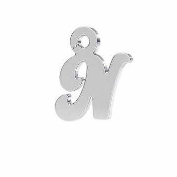 Letter N pendant*sterling silver 925*PT - Platinum Plated