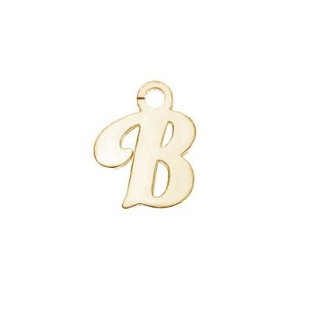 Letter B pendant*sterling silver 925*18K - Light Yellow Gold Plated - 0,4 µm