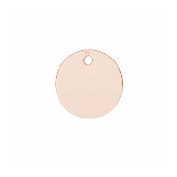 Round pendant tag 8 mm*sterling silver 925*18K - Rose Gold Plated - 0,4 µm