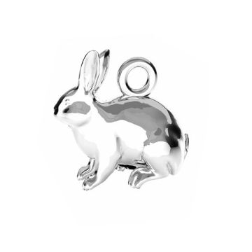 Rabbit pendant*sterling silver 925*RH - White Rhodium Plated