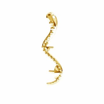 Snake pendant base for Swarovski pearls*sterling silver*24K - Gold Plated - 0,4 µm