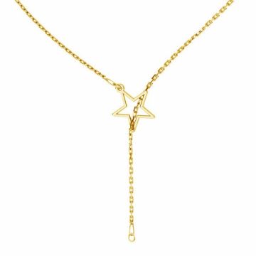 Base collana con stella*argento 925*24K - Placcato Oro - 0,4 µm