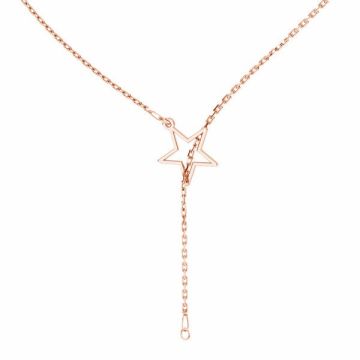 Base collana con stella*argento sterlina 925*18K - Placcato oro rosa - 0,4 µm