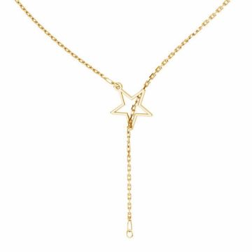 Base collana con stella*argento sterlina 925*18K - Placcato oro giallo chiaro - 0,4 µm