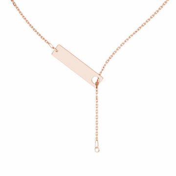 Base collana con rettangolo*argento sterlina 925*18K - Placcato oro rosa - 0,4 µm