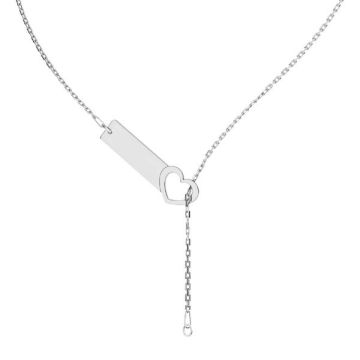 Base collana con cuore rettangolo*argento 925