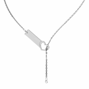 Base collana con cuore rettangolo*argento 925*RH - Rodiato bianco