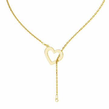 Base collana con cuore*argento 925*24K - Placcato Oro - 0,4 µm