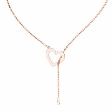 Base collana con cuore*argento sterlina 925*18K - Placcato oro rosa - 0,4 µm