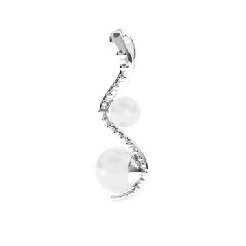 Snake pendant with Swarovski pearls*sterling silver