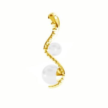 Snake pendant with Swarovski pearls*sterling silver*24K - Gold Plated - 0,4 µm