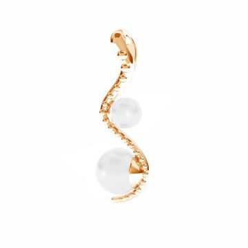 Snake pendant with Swarovski pearls*sterling silver*18K - Rose Gold Plated - 0,4 µm