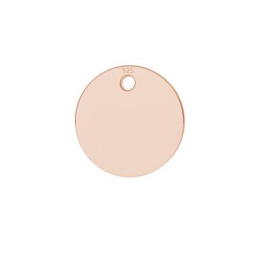 Round pendant tag 6 mm, sterling silver, LKM-2237 - 0,80 6x6 mm*18K - Rose Gold Plated - 0,4 µm