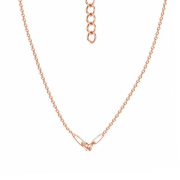 Base collana con estensione, argento 925, A 030 CATENA 47 41 + 4 cm*18K - Placcato oro rosa - 0,4 µm