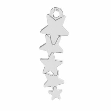 Stars pendant tag, sterling silver 925, LKM-2821 - 0,50 6,8x21,7 mm