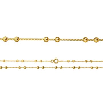 Catena d'ancoraggio*argento sterlina 925*24K - Placcato oro - 0,4 µm