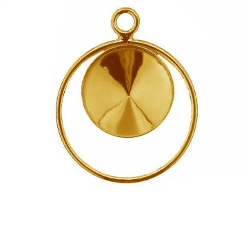 Rivoli 10mm Swarovski base OKSV 1122 MM 10 CON1 ver.3 KCL 0,9x2,0*24K - Gold Plated - 0,4 µm