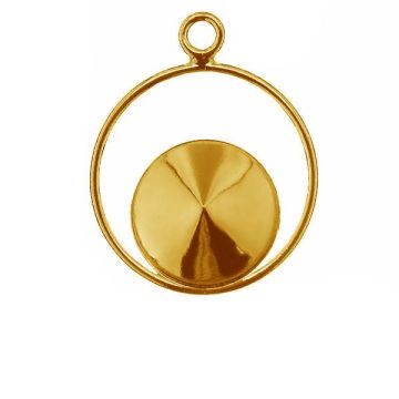 Rivoli 10mm Swarovski base OKSV 1122 MM 10 CON1 ver.3 KCL 0,9x2,0*24K - Gold Plated - 0,4 µm